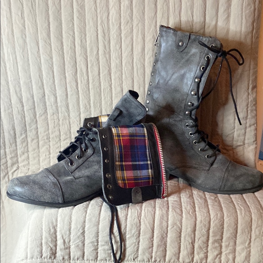 Gray Lace-Up madden girl Boots